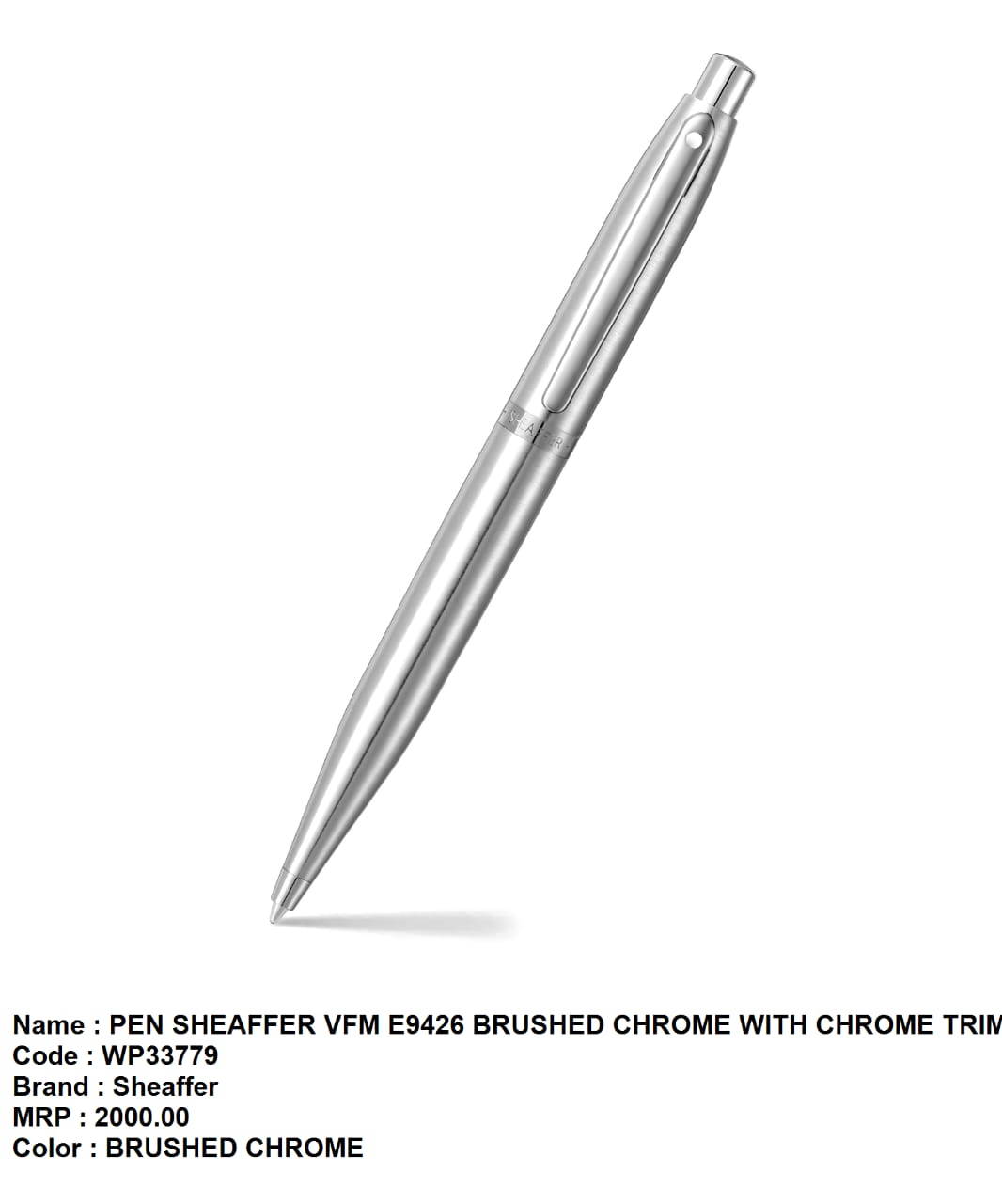 Pen sheaffer vfm E9426 brushed chrome with chrome trim